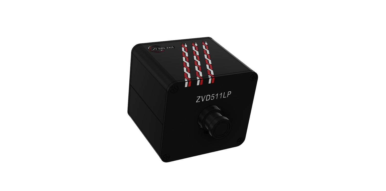 ZVD511LP SPE PoDL Powered Camera — CAD render, isometric view