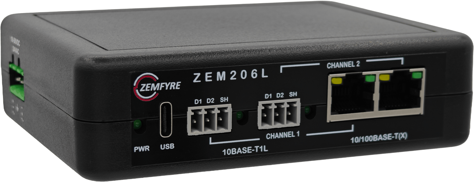 ZEM206L Dual SPE Media Converter — front view